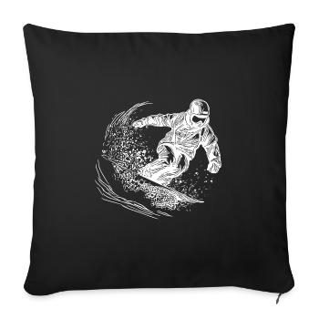 Poudreuse Ski de neige Hors route Style extérieur - Housse de coussin décorative 45 x 45 cm - noir - Devant