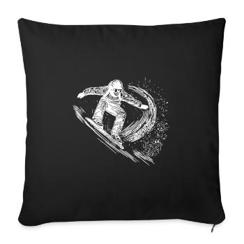 Deep Snow Snowboard Ride Jump Style Move - Sofa pillowcase 17,3'' x 17,3'' (45 x 45 cm) - black - Front