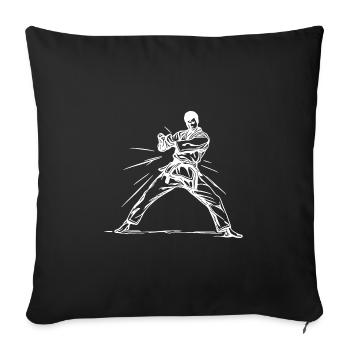 Tournoi de karaté Sparring Championship Partners - Housse de coussin décorative 45 x 45 cm - noir - Devant