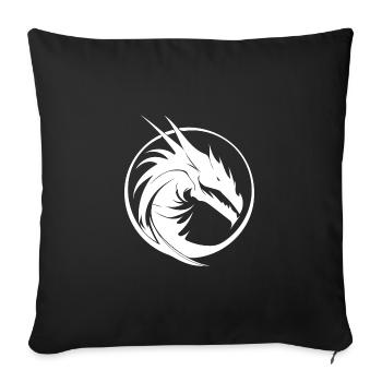 Vintage Tattoo Dragon Circle Logo Scale Dress - Sofa pillowcase 17,3'' x 17,3'' (45 x 45 cm) - black - Front