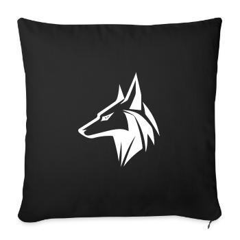 Noble Wolf Head Portrait Tattoo Style - Sofa pillowcase 17,3'' x 17,3'' (45 x 45 cm) - black - Front
