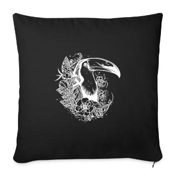Elegant toucan tropical bird with huge beak - Sofa pillowcase 17,3'' x 17,3'' (45 x 45 cm) - black - Front