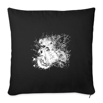 Motard avec casque Off-Road Riding Splash Style - Housse de coussin décorative 45 x 45 cm - noir - Devant