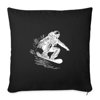 Snowboarding Jump Style Krasser Snowboard Move - Sofa pillowcase 17,3'' x 17,3'' (45 x 45 cm) - black - Front