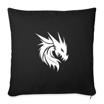 Evil vintage dragon in tattoo scale dress - Sofa pillowcase 17,3'' x 17,3'' (45 x 45 cm) - black - Front