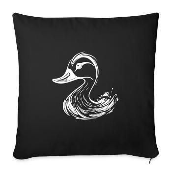 Cute Tattoo Style Duck - Sofa pillowcase 17,3'' x 17,3'' (45 x 45 cm) - black - Front