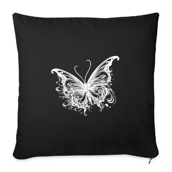 Pretty Tattoo Kids Lines Style Butterfly - Sofa pillowcase 17,3'' x 17,3'' (45 x 45 cm) - black - Front