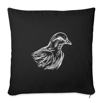 Elegant dove in tattoo style lines - Sofa pillowcase 17,3'' x 17,3'' (45 x 45 cm) - black - Front