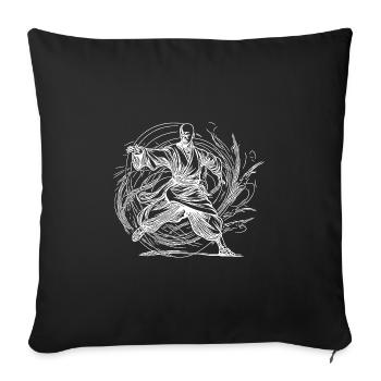 Dojo Karate Meister Kampfkunst Tattoo Style - Sofakissenbezug 45 x 45 cm - Schwarz - Vorne