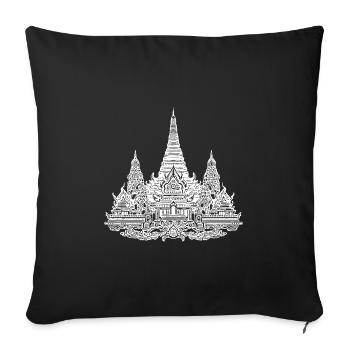 Exotic Thailand Trip Large Country Temple Complex - Sofa pillowcase 17,3'' x 17,3'' (45 x 45 cm) - black - Front