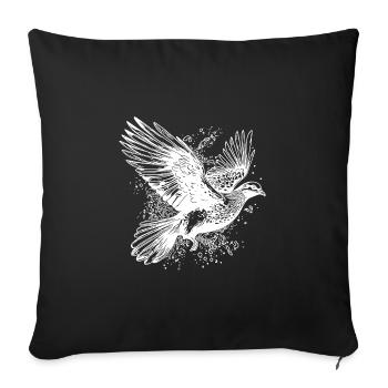 Flying Dove in Tattoo Style Lines - Sofa pillowcase 17,3'' x 17,3'' (45 x 45 cm) - black - Front