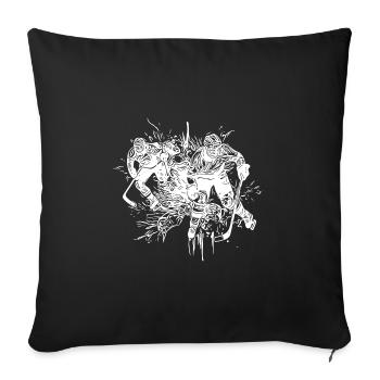 Cool fan motif ice hockey players in formation - Sofa pillowcase 17,3'' x 17,3'' (45 x 45 cm) - black - Front