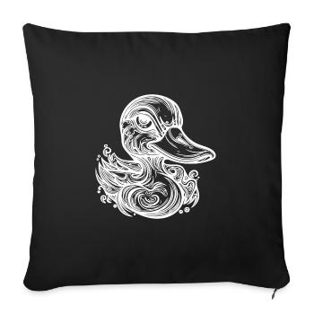 Mignon petit canard vintage avec un énorme bec - Housse de coussin décorative 45 x 45 cm - noir - Devant