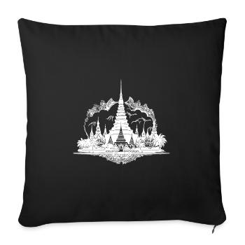 Exotic Thailand Temple Tattoo Style Reminder - Sofa pillowcase 17,3'' x 17,3'' (45 x 45 cm) - black - Front