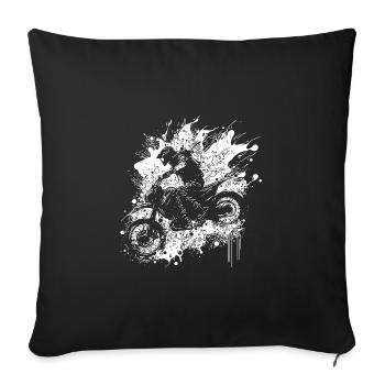 Moto Off-Road Riding Splash Style - Housse de coussin décorative 45 x 45 cm - noir - Devant