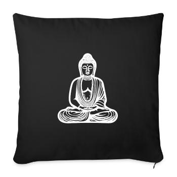Deep meditation Buddha portrait spiritual nature - Sofa pillowcase 17,3'' x 17,3'' (45 x 45 cm) - black - Front