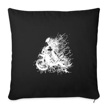 Motorcycle Motocross Biker Splash Style Racing - Sofa pillowcase 17,3'' x 17,3'' (45 x 45 cm) - black - Front