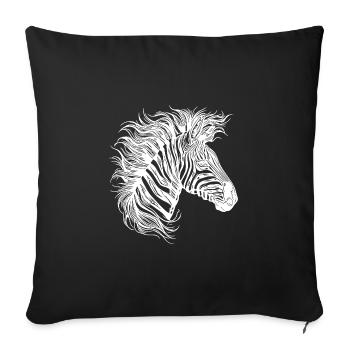 Wild Zebra Mane Tattoo Style Lines - Sofa pillowcase 17,3'' x 17,3'' (45 x 45 cm) - black - Front