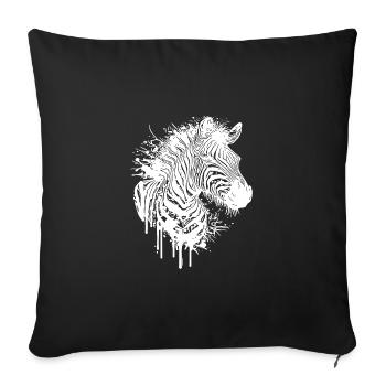 Wildes Zebra Splash Tattoo Style - Sofakissenbezug 45 x 45 cm - Schwarz - Vorne