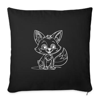 Cute Little Kids Fox Portrait - Sofa pillowcase 17,3'' x 17,3'' (45 x 45 cm) - black - Front