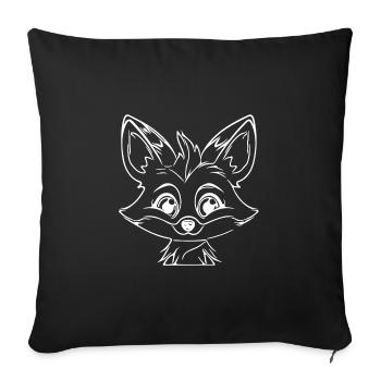 Cute Cute Kids Fox - Sofa pillowcase 17,3'' x 17,3'' (45 x 45 cm) - black - Front