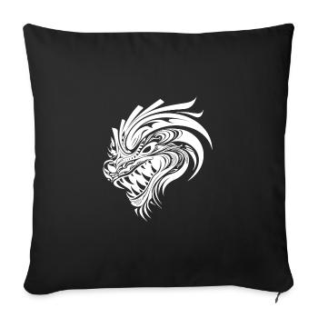 Roaring Chinese dragon in tattoo style - Sofa pillowcase 17,3'' x 17,3'' (45 x 45 cm) - black - Front