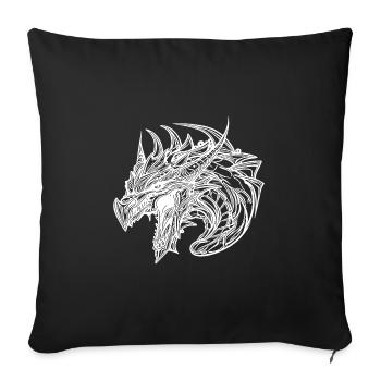 Hissing dragon in tattoo scale dress - Sofa pillowcase 17,3'' x 17,3'' (45 x 45 cm) - black - Front