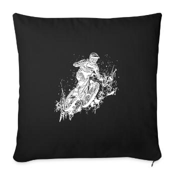 Mud Splash Splash Mountain Biker with Bike - Sofa pillowcase 17,3'' x 17,3'' (45 x 45 cm) - black - Front