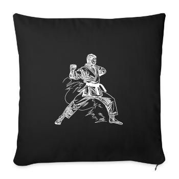 Karate Athlete Fighting Spirit Tattoo Style - Sofa pillowcase 17,3'' x 17,3'' (45 x 45 cm) - black - Front