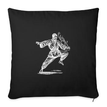 Karate Kampfsport Meister Pose Tattoo Style - Sofakissenbezug 45 x 45 cm - Schwarz - Vorne