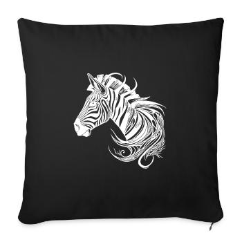 Wildes Zebra Tattoo Style Linien - Sofakissenbezug 45 x 45 cm - Schwarz - Vorne