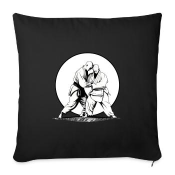 Aikido martial arts sports fighter in sunset - Sofa pillowcase 17,3'' x 17,3'' (45 x 45 cm) - black - Front
