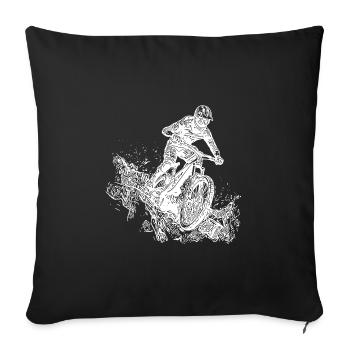 Cyclists Mountain Bikers Rain Mud Downhill - Sofa pillowcase 17,3'' x 17,3'' (45 x 45 cm) - black - Front