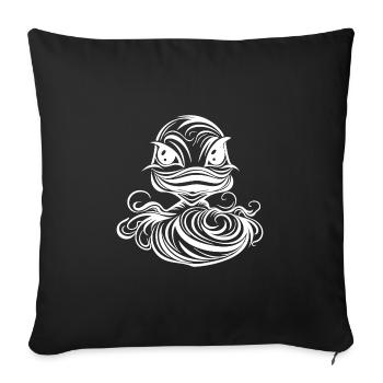 Line tattoo style duck with big beak - Sofa pillowcase 17,3'' x 17,3'' (45 x 45 cm) - black - Front