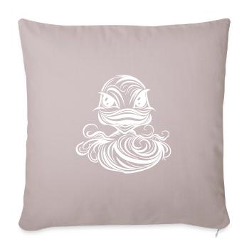 Ligne tatouage style canard avec gros bec - Housse de coussin décorative 45 x 45 cm - taupe clair - Devant