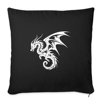 Flying Chinese dragon in tattoo style - Sofa pillowcase 17,3'' x 17,3'' (45 x 45 cm) - black - Front