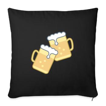 Tasse à bière - Housse de coussin décorative 45 x 45 cm - noir - Devant