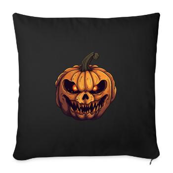 Evil Pumpkin Face - Grinning Halloween Costume - Sofa pillowcase 17,3'' x 17,3'' (45 x 45 cm) - black - Front