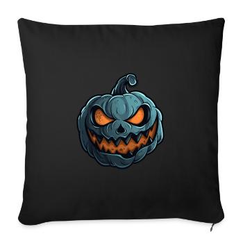 Grinsendes Kürbis Gesicht - Kürbis Halloween - Sofakissenbezug 45 x 45 cm - Schwarz - Vorne
