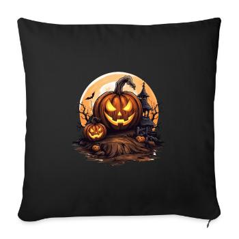 Halloween Haunted House Spell Pumpkin Bat - Sofa pillowcase 17,3'' x 17,3'' (45 x 45 cm) - black - Front
