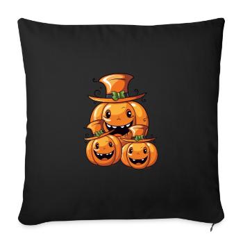 Funny Halloween Family Pumpkin with Spell Hat - Sofa pillowcase 17,3'' x 17,3'' (45 x 45 cm) - black - Front