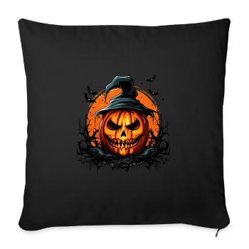 Halloween Magic Spooky Pumpkin with Bat - Sofa pillowcase 17,3'' x 17,3'' (45 x 45 cm) - black - Front