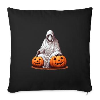 Spooky Halloween Horror Pumpkin Ghost - Sofa pillowcase 17,3'' x 17,3'' (45 x 45 cm) - black - Front