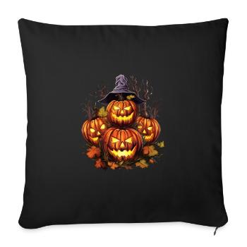 Spooky Halloween Pumpkin Horde Glowing Eyes - Sofa pillowcase 17,3'' x 17,3'' (45 x 45 cm) - black - Front