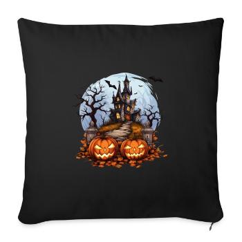 Spooky Haunted House Halloween Pumpkin Bat - Sofa pillowcase 17,3'' x 17,3'' (45 x 45 cm) - black - Front