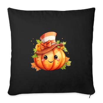 Citrouille d’Halloween mystique mignonne effrayante - Housse de coussin décorative 45 x 45 cm - noir - Devant