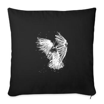 Vintage Cockatoo Splash Bird Portrait Drawing - Sofa pillowcase 17,3'' x 17,3'' (45 x 45 cm) - black - Front