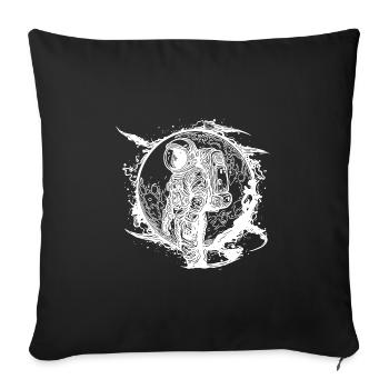 Astronaut Space Walk with Exotic Sphere - Sofa pillowcase 17,3'' x 17,3'' (45 x 45 cm) - black - Front