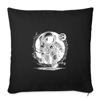 Outer Space Hole Astronaut with Exotic Planets - Sofa pillowcase 17,3'' x 17,3'' (45 x 45 cm) - black - Front