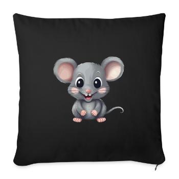 Cute mouse for nature rodent lover - Sofa pillowcase 17,3'' x 17,3'' (45 x 45 cm) - black - Front